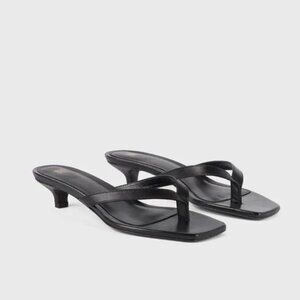 Toteme Leather Thong Kitten Heel Mule